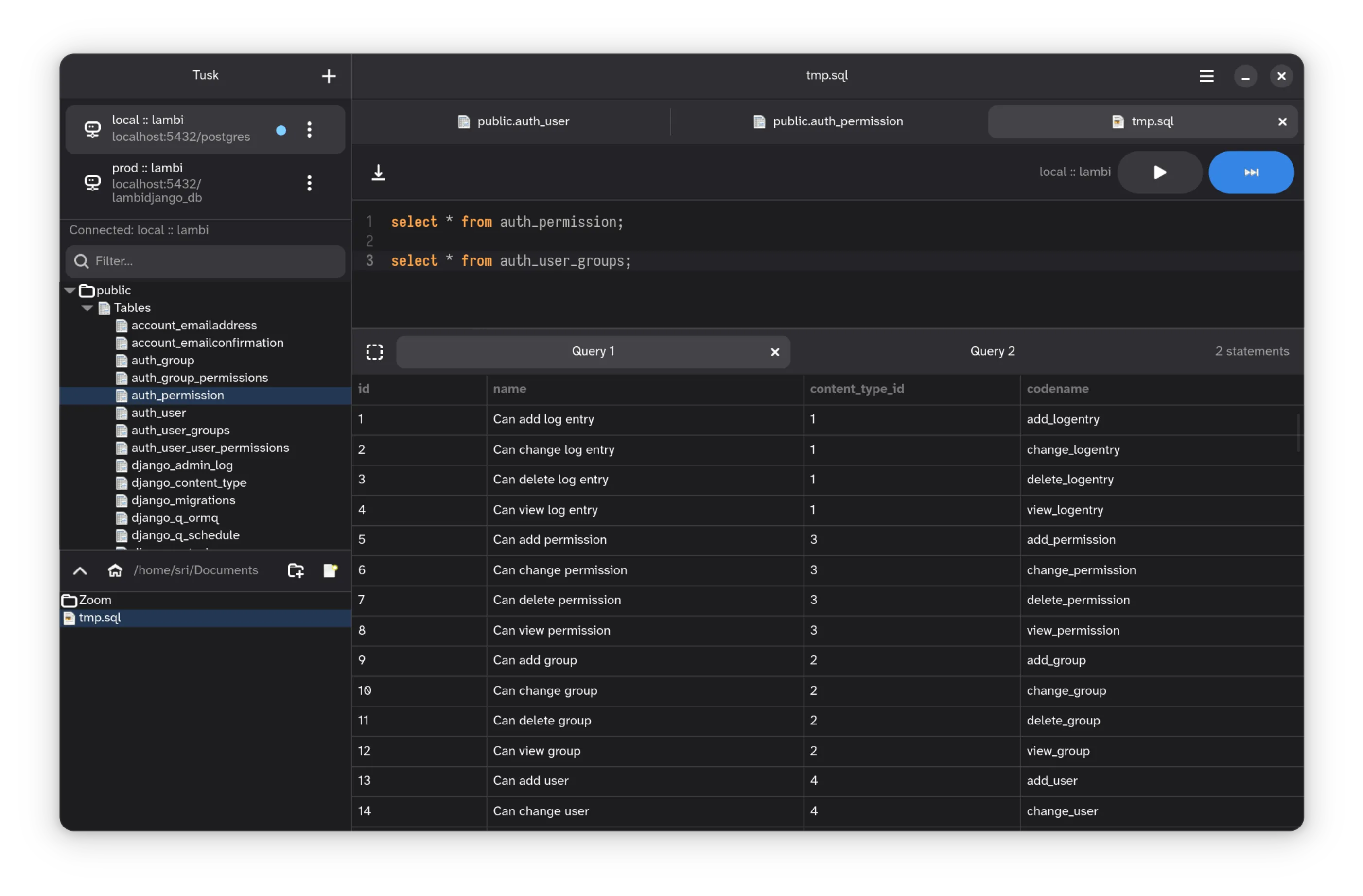 tusk-postgresql-mac